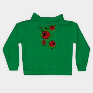 June Birth month flower  red rose Kids Hoodie